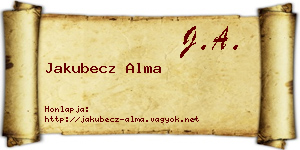 Jakubecz Alma névjegykártya